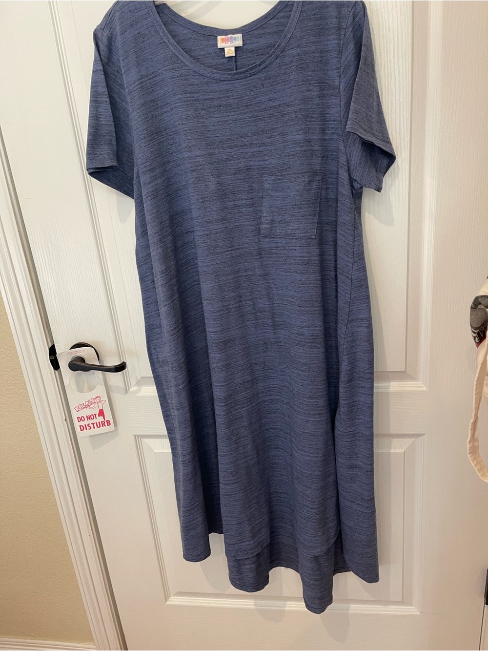 LuLaRoe Blue Heather Pocket Tee  Midi Dress Sz 3 xl